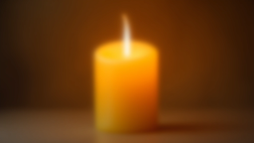 Burning beeswax candle showing even flame and minimal smoke in a quiet room setting