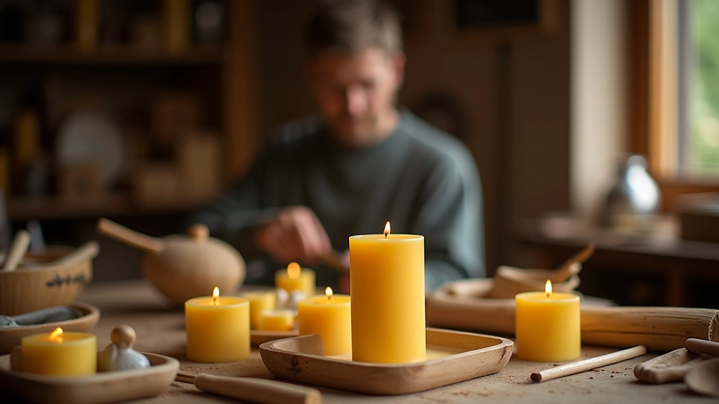 Beeswax candle craftsmanship studio in Tábor, Czech Republic