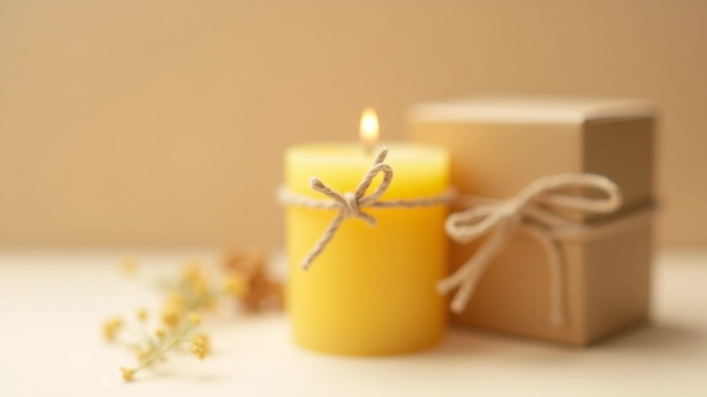 Finished beeswax candle gift set wrapped with natural twine, displayed ready for giving
